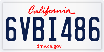 CA license plate 6VBI486