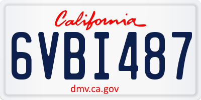 CA license plate 6VBI487