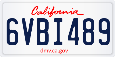 CA license plate 6VBI489
