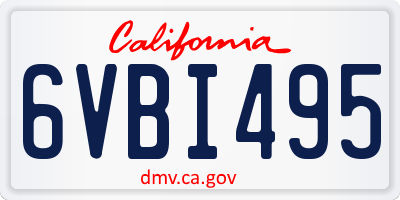 CA license plate 6VBI495