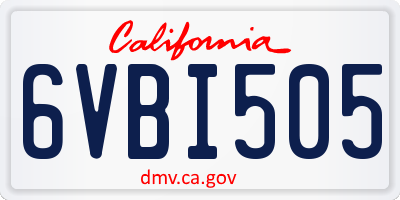 CA license plate 6VBI505