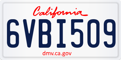 CA license plate 6VBI509