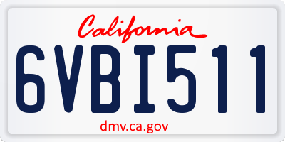 CA license plate 6VBI511