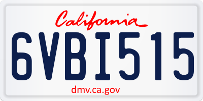 CA license plate 6VBI515