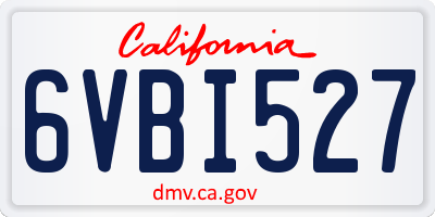 CA license plate 6VBI527