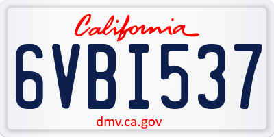 CA license plate 6VBI537