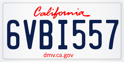 CA license plate 6VBI557