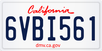 CA license plate 6VBI561