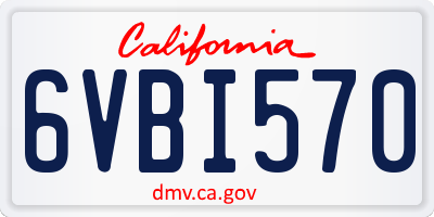 CA license plate 6VBI570
