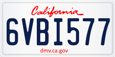 CA license plate 6VBI577