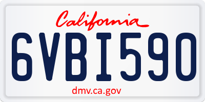 CA license plate 6VBI590