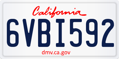 CA license plate 6VBI592
