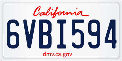 CA license plate 6VBI594