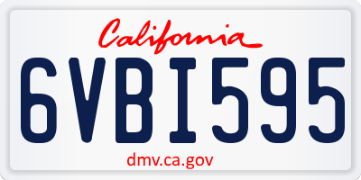 CA license plate 6VBI595