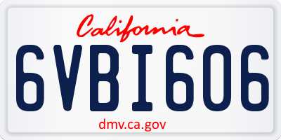CA license plate 6VBI606