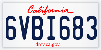 CA license plate 6VBI683