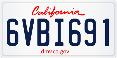 CA license plate 6VBI691