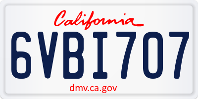 CA license plate 6VBI707