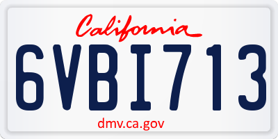 CA license plate 6VBI713