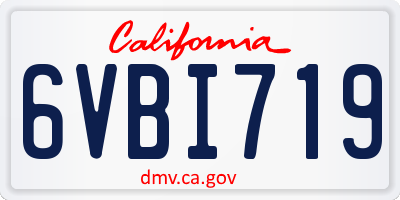 CA license plate 6VBI719