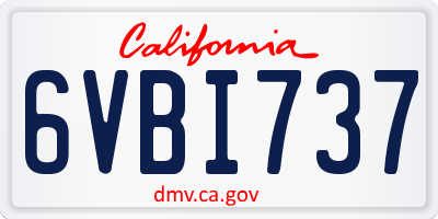 CA license plate 6VBI737