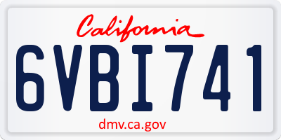 CA license plate 6VBI741