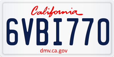 CA license plate 6VBI770