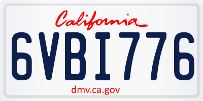 CA license plate 6VBI776