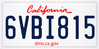 CA license plate 6VBI815