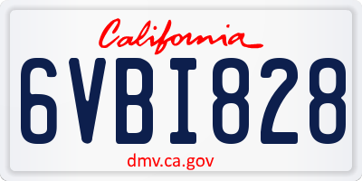 CA license plate 6VBI828