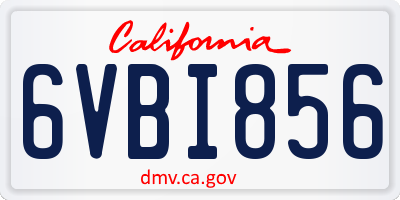 CA license plate 6VBI856