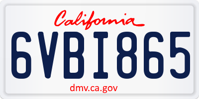 CA license plate 6VBI865