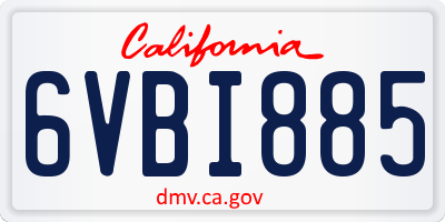 CA license plate 6VBI885