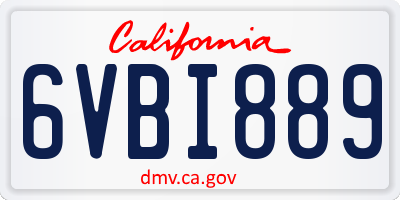 CA license plate 6VBI889