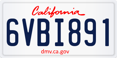CA license plate 6VBI891