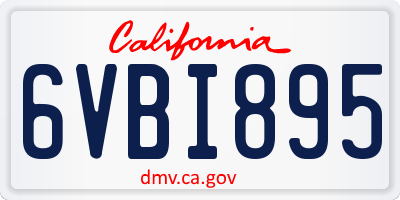 CA license plate 6VBI895