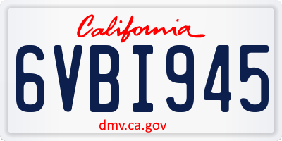 CA license plate 6VBI945