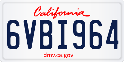 CA license plate 6VBI964