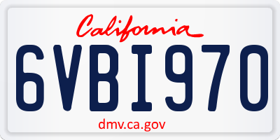 CA license plate 6VBI970