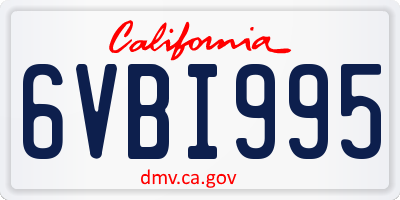 CA license plate 6VBI995