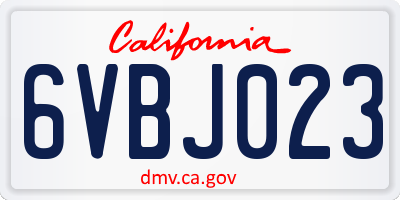 CA license plate 6VBJ023