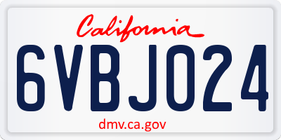 CA license plate 6VBJ024