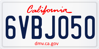 CA license plate 6VBJ050
