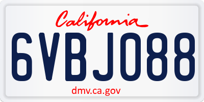 CA license plate 6VBJ088