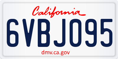 CA license plate 6VBJ095