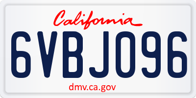 CA license plate 6VBJ096