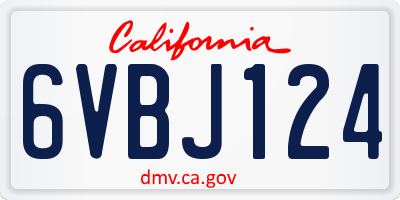 CA license plate 6VBJ124