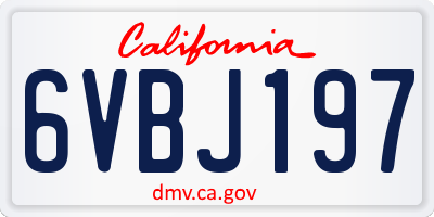 CA license plate 6VBJ197