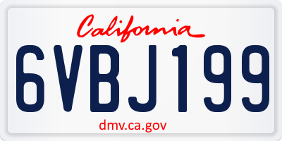 CA license plate 6VBJ199
