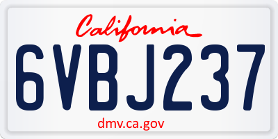 CA license plate 6VBJ237